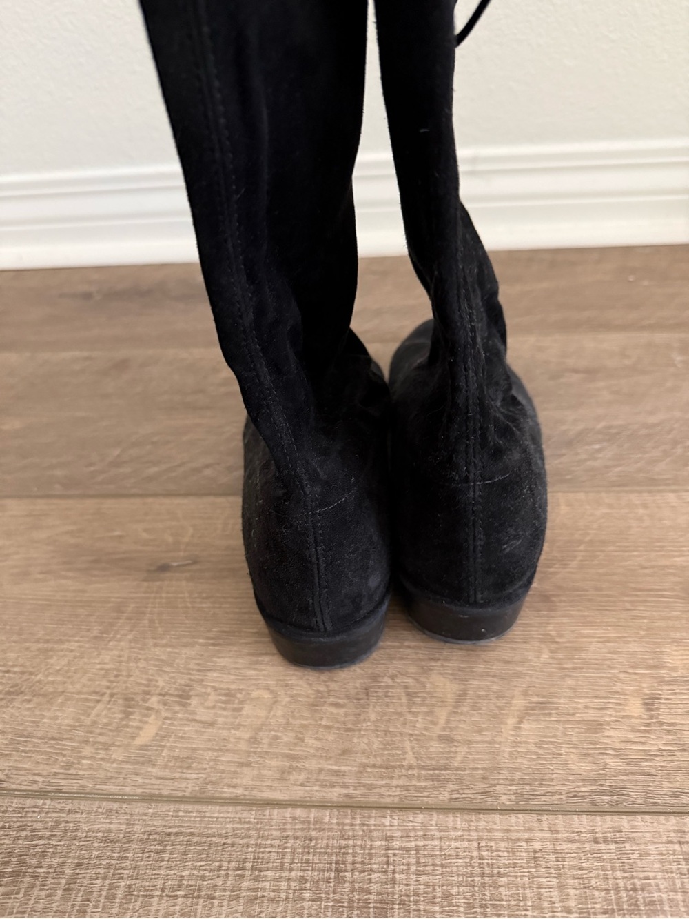 Stuart Weitzman Lowland Black Over-the-Knee Suede Boots - Picture 3 of 6